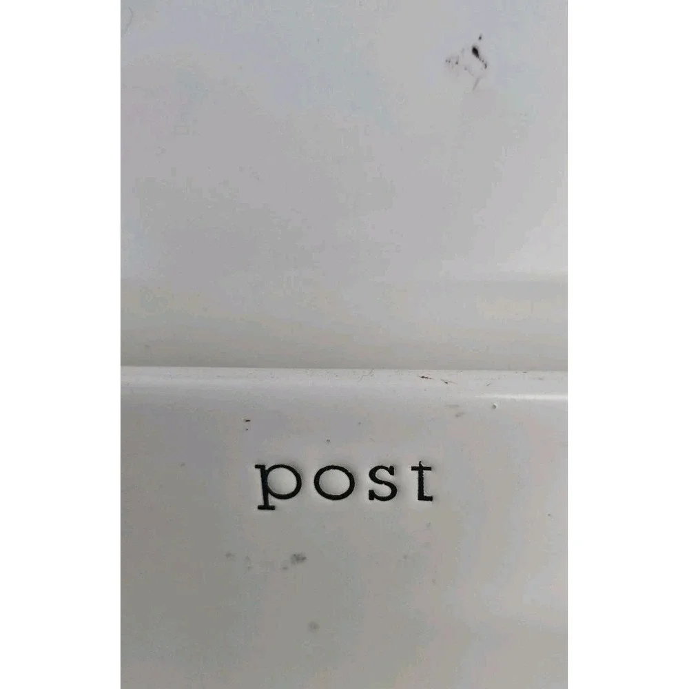 White Ceramic Post Script Letter Holder Office‎ Mail Sorter Modern Farmhouse